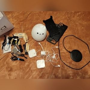 Box of various electronics and cords